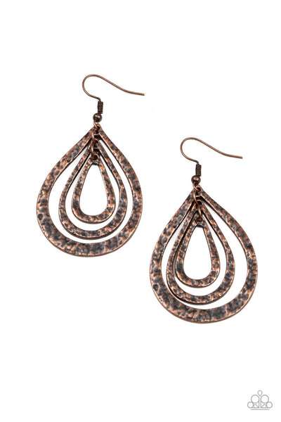 Plains Pathfinder - Copper Earrings - Paparazzi Accessories - Bling On The Jewels By Alyssa and Victoria