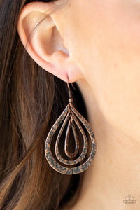 Plains Pathfinder - Copper Earrings - Paparazzi Accessories - Bling On The Jewels By Alyssa and Victoria