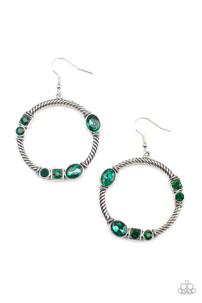 Glamorous Garland - Green Earrings - Paparazzi Accessories - Bling On The Jewels By Alyssa and Victoria