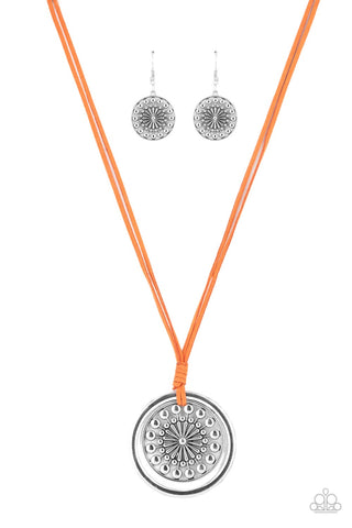 One MANDALA Show - Orange Necklace - Paparazzi Accessories