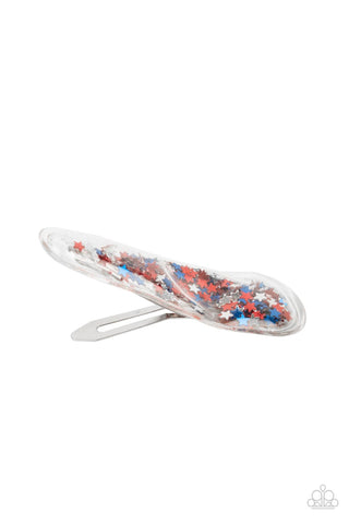 Oh, My Stars and Stripes - Multi Hair Clip - Paparazzi Accessories - Bling On The Jewels By Alyssa and Victoria