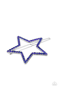 Stellar Standout - Blue Hair Clip - Paparazzi Accessories - Bling On The Jewels By Alyssa and Victoria