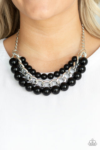 Empire State Empress - Black Necklace - Paparazzi Accessories - Bling On The Jewels By Alyssa and Victoria