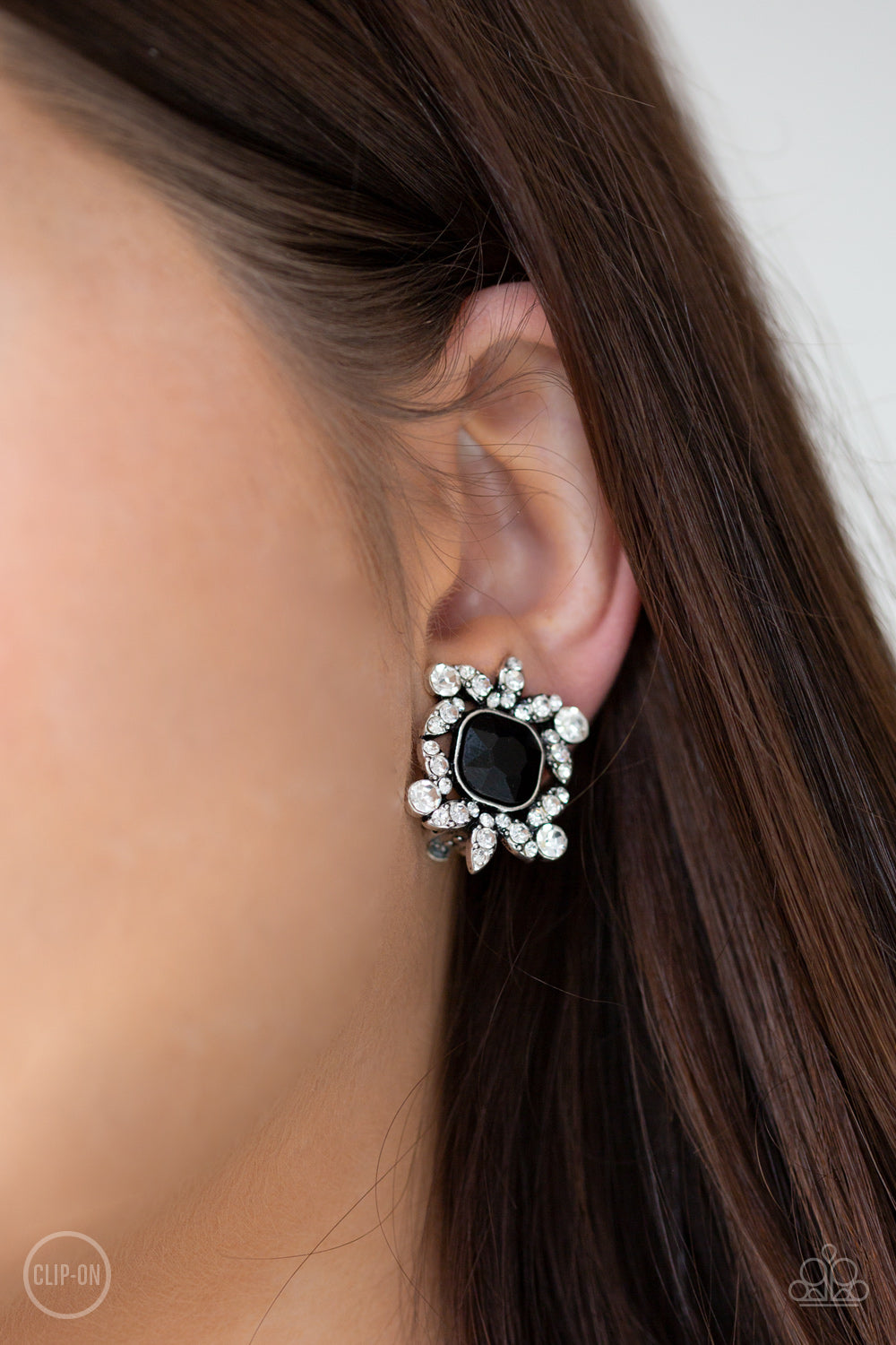 First-Rate Famous - Black Clip-on Earrings - Paparazzi Accessories - Bling On The Jewels By Alyssa and Victoria