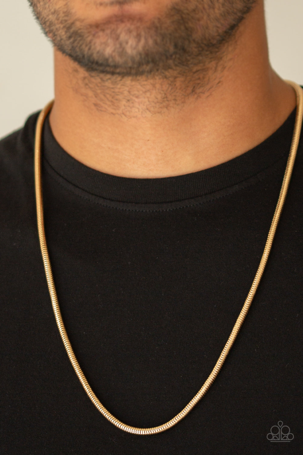 Victory Lap - Gold Men's Necklace - Paparazzi Accessories - Bling On The Jewels By Alyssa and Victoria