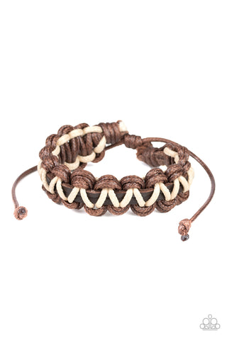 WEAVE It At That - Brown Urban Bracelet - Paparazzi Accessories - Bling On The Jewels By Alyssa and Victoria