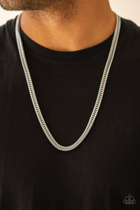 Knockout King - Silver Men's Necklace - Paparazzi Accessories - Bling On The Jewels By Alyssa and Victoria