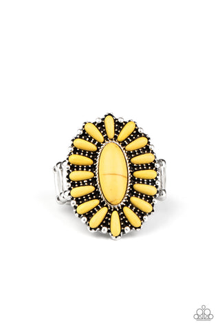 Cactus Cabana - Yellow Ring - Paparazzi Accessories - Bling On The Jewels By Alyssa and Victoria