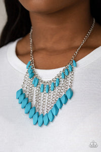 Venturous Vibes - Blue Necklace - Paparazzi Accessories - Bling On The Jewels By Alyssa and Victoria