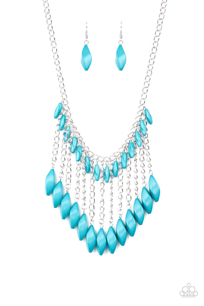 Venturous Vibes - Blue Necklace - Paparazzi Accessories - Bling On The Jewels By Alyssa and Victoria